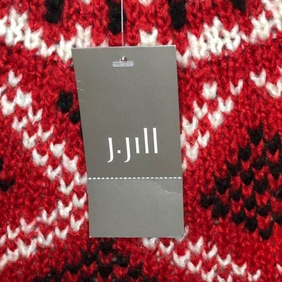 J Jill Red Sweater Fair Isle New W Tags Size XL Y - Picture 7 of 13
